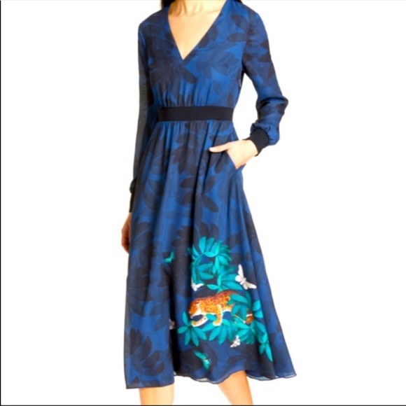 Ted Baker Dresses & Skirts - TED BAKER HUDINI LONG SLEEVED FLORAL MIDI DRESS SZ US 4 OR TED SZ 1